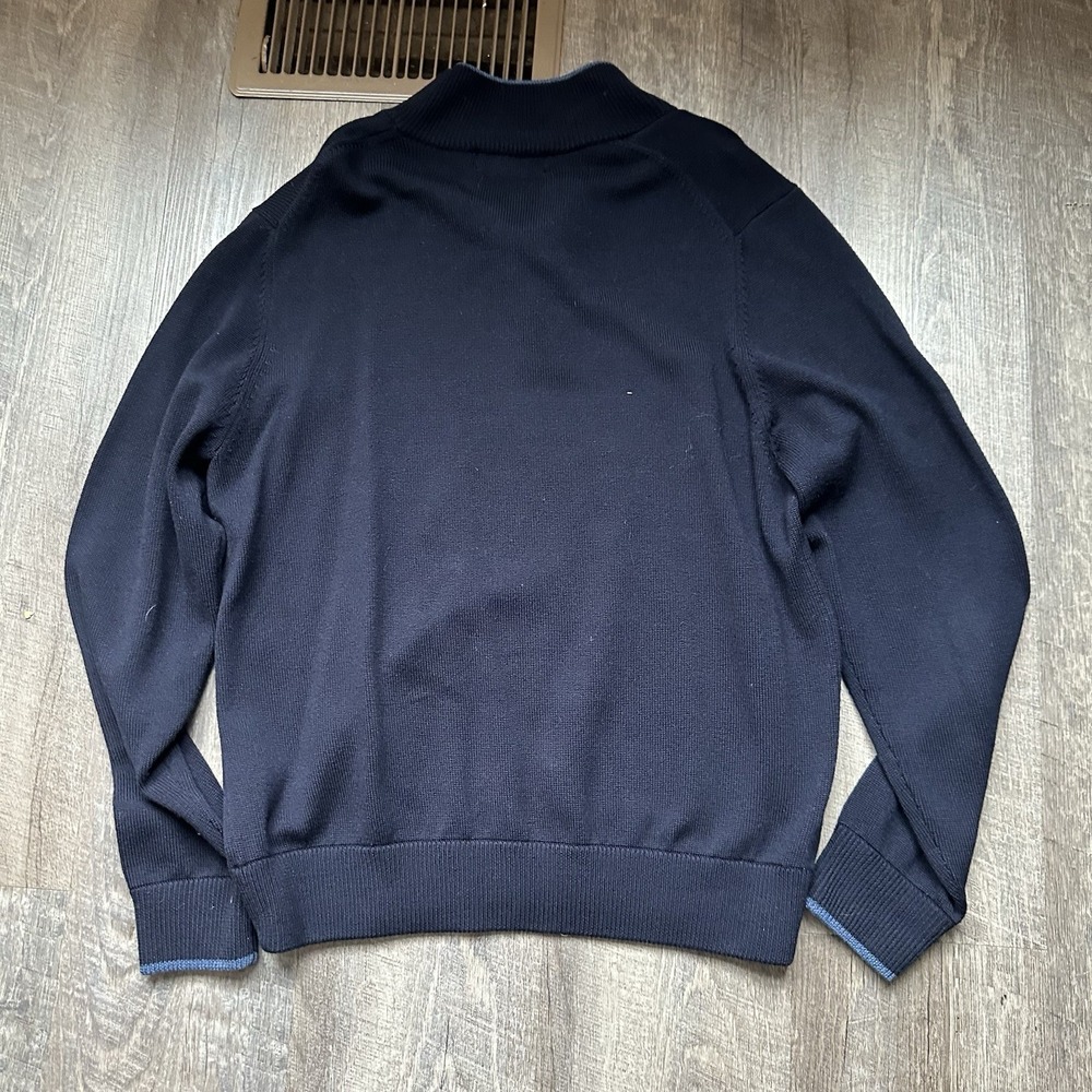 Brooks Brothers Merino Wool Rugby Polo Blue Long Sleeve Vintage Men's Medium - Picture 3 of 6